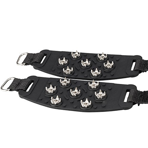 7-Point Traction Cleats for Shoes - Adjustable Anti-Skid Grips - Black