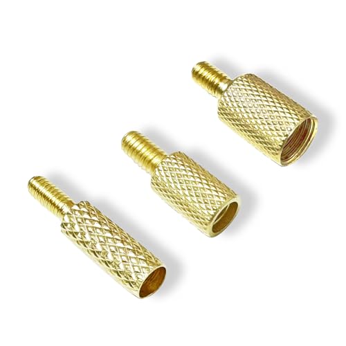 Brass Cleaning Rod Adapter Set - 5-40 to 8-32, 8-32 to 10-32, 10-32 to 5/16-27