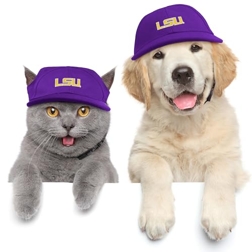 Adjustable Pet Baseball Hat with Team Logo - 100% Polyester