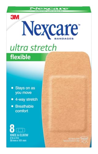 Ultra-Flexible Adhesive Bandages – 3 Inch x 5.3 Inch, 8 Count