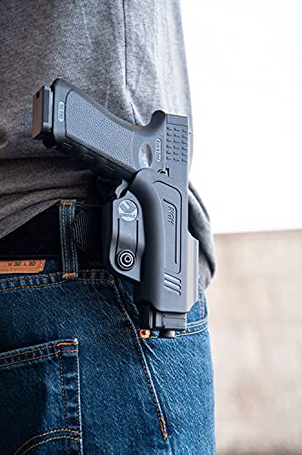 Glock 19 Holster - Level II Retention OWB Holster with Thumb Release