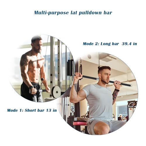 Prebene Lat Pull Down Bar Dual Hook Cable Attachment - Heavy Duty Lat Bar Straight Bar (Variation: straight bar B)