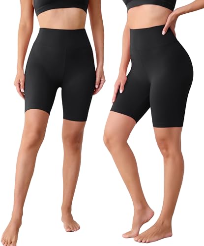 High Waisted Soft Stretchy Biker Shorts - Large-X-Large Black