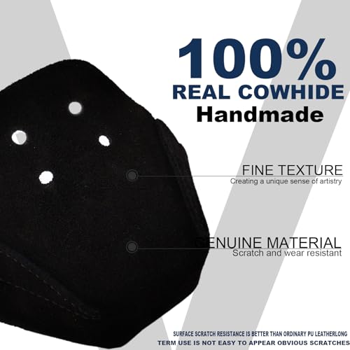 VKEDA 100% Real Cowhide Toe Cap Protectors for Derby Speed Roller Skates - Black, 1 Pair