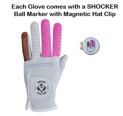 Large Worn on LH Funny Golf Gloves with Ball Marker - Crude Gag Gift