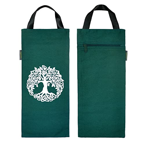 Yoga Sand Bag - Cotton Unfilled, Portable Weightlifting - Bottle Green