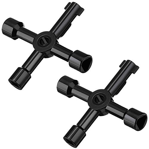 4-Way Utility Key Set for Water Meter & Cabinet Panels - Black