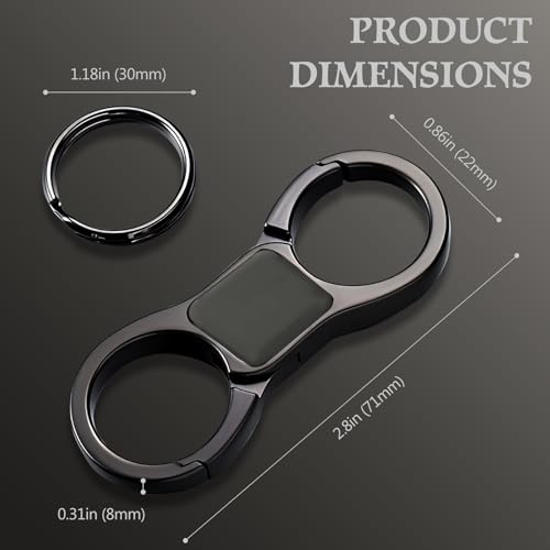 Heavy Duty Quick Release Keychain - Zinc Alloy Key Organizer with 4 Rings