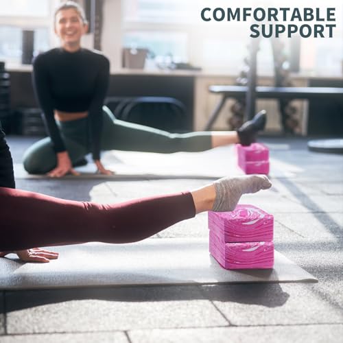 High-Density Yoga Blocks - 2-Pack Non-Slip EVA Foam - Camo Pink