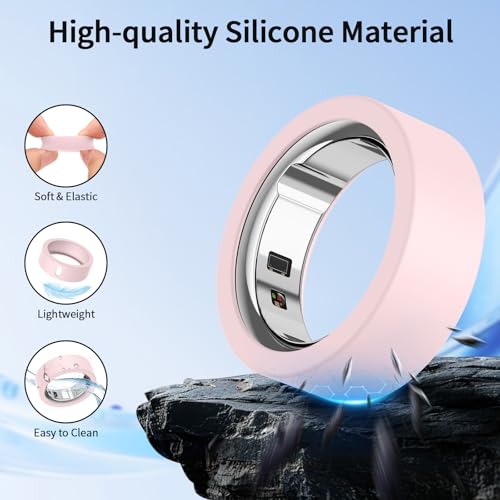 10 Pack Silicone Cover for Oura Ring Gen 3/4 - Black, Blue, Starlight, Pink, Wine Red, Size S (5-9)