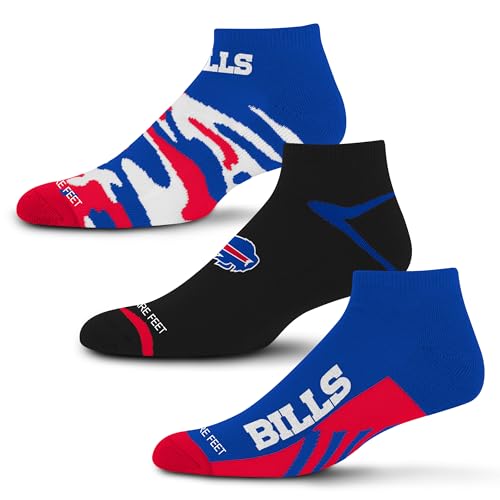 NFL Camo Boom Ankle Socks 3-Pack - Buffalo Bills - Medium