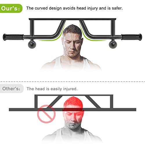 Heavy Duty Wall Mounted Pull Up Bar with Multi Handle Ball Grip