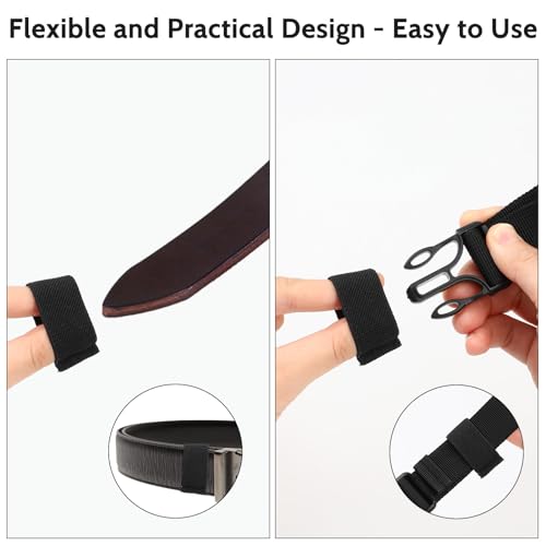 10 Pack Elastic Belt Keeper Straps - Black Nylon Canvas Loops