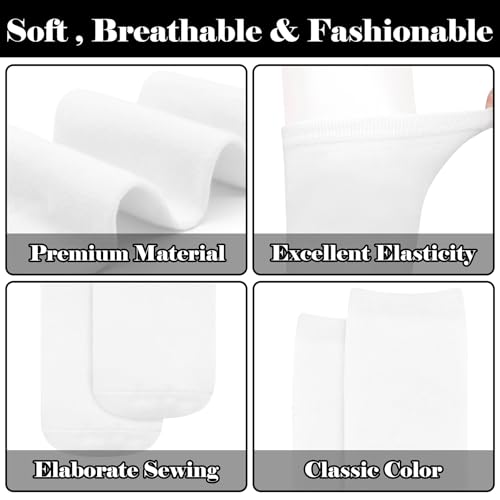 Knee High Socks for Women - 3 Pack White Cotton Tube Socks