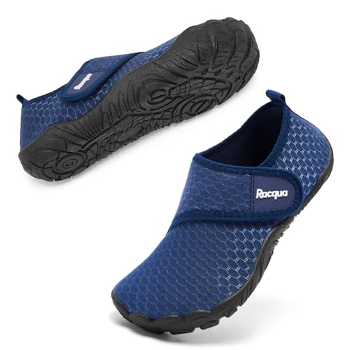 Kids Non-Slip Water Shoes - Quick Dry Aqua Shoes - Big Kid Navy