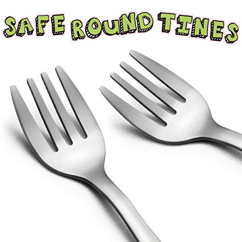 Stainless Steel Toddler Fork Set - 6 Cute Animal Utensils