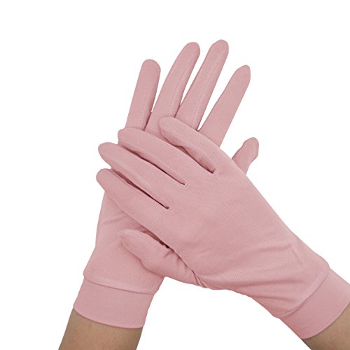 Pink Mulberry Silk Gloves Liners Women’s Warm Inner Glove for Ski Cycling Driving