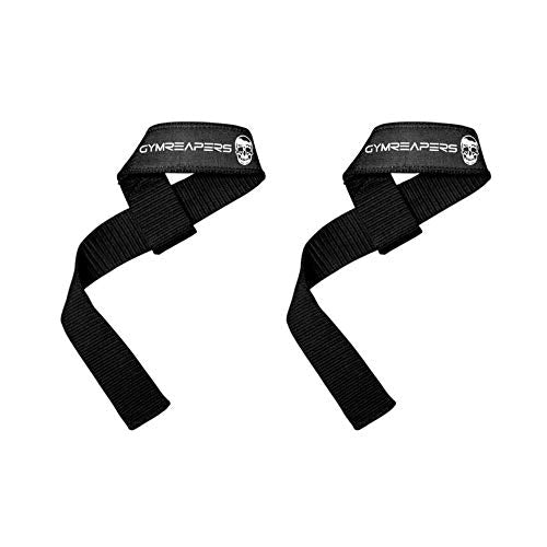 Wrist Straps for Weightlifting - Padded Neoprene, 18" Cotton - Black