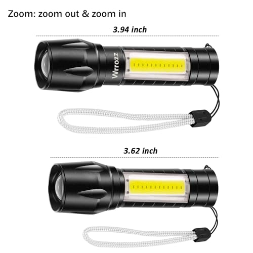 Rechargeable Mini LED Flashlight - Ultra Bright Pocket Torch Light, Compact with Side Lantern - 1 Pack