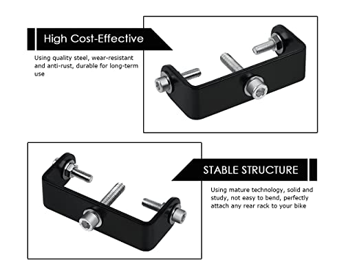 Bike Rear Rack Mount Adapter with Screws - Black