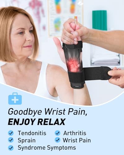 Carpal Tunnel Wrist Brace with Metal Splint - Adjustable Support
