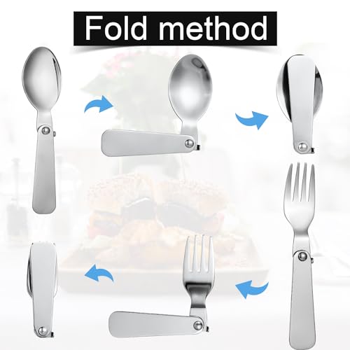 2pcs Folding Spoon & Forks for Thermos Funtainer 10oz Food Jar
