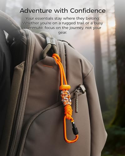 Bensivo Carabiner Clip 2 Pack with Screw Lock – Purple Paracord Lanyard Hardware