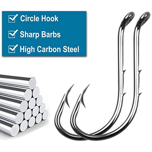 Octopus Baitholder Fishing Hooks - Sharp Barbed Circle Hooks, Size 6# - 100pcs