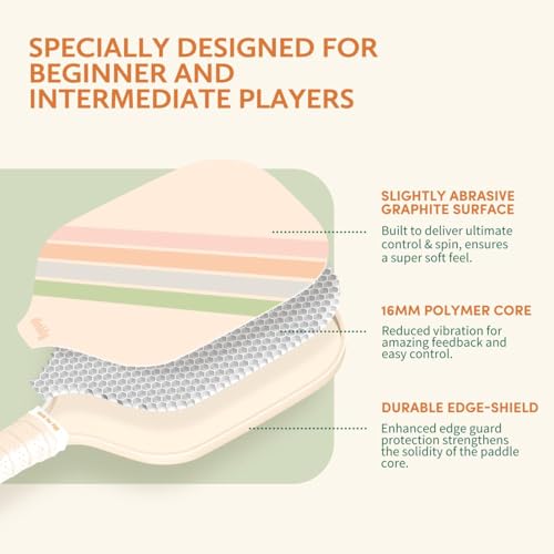 Dinkly 2 Macaron Twill Gray Graphite Pickleball Paddles Set USAPA Approved