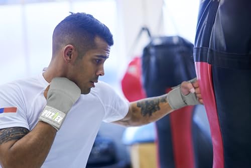 Boxing Hand Wraps with Knuckle Protection - Grey / Small-Medium