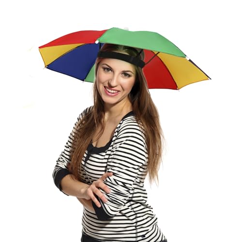 Adjustable Umbrella Hat - 2 Pack Colorful Watermelon Red