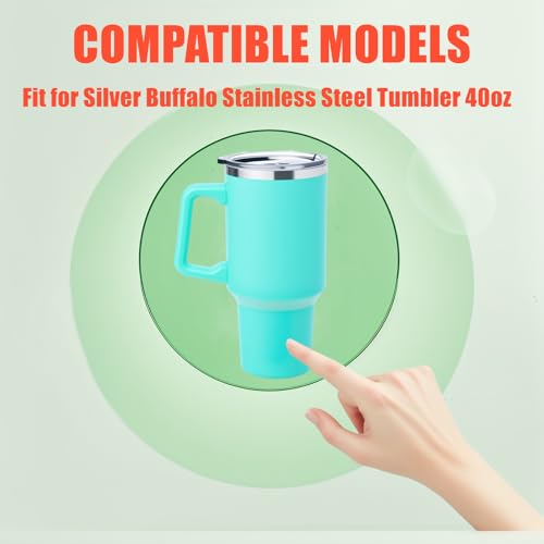 40 oz Tumbler Lid Replacement - 2 Pack for Silver Buffalo Tumblers