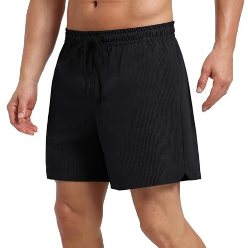 Men's Quick Dry Athletic Shorts with Pocket - X-Large / Black