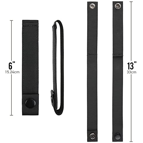 Molle Straps 6" for Tactical Pouch - 4 Pack Black