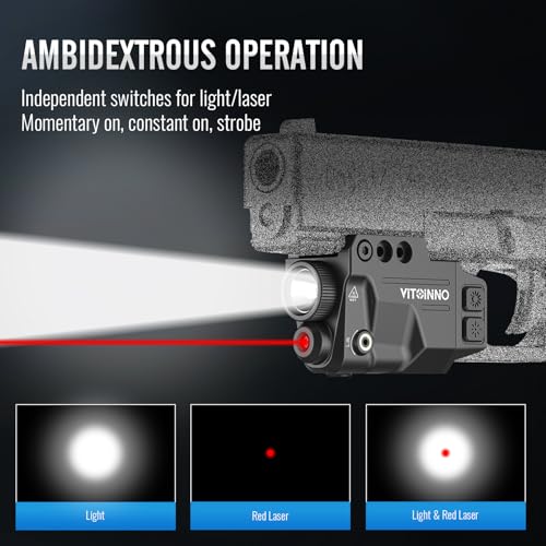 700 Lumens Red Laser Light Combo, Slidable Tactical Flashlight Compatible with Picatinny Rail,Magnetic Rechargeable (Red)