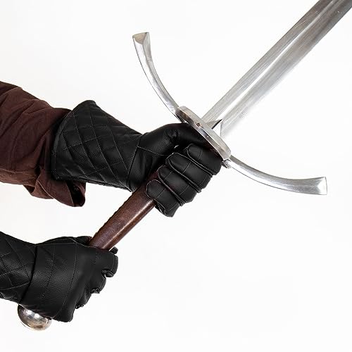 Lightly Padded Leather Fencing Gloves - Large Black
