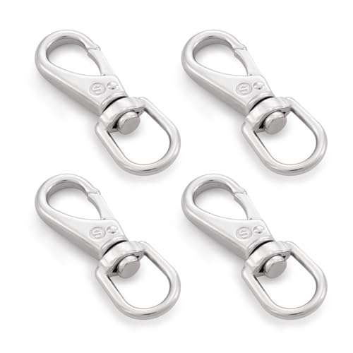 SHONAN 316 Stainless Steel 3.5in Swivel Snap Hooks 4-Pack for Flagpole Rope, Dog Leashes, Boats