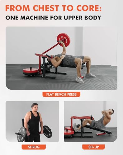 Chest Press Machine with Adjustable Bench - Red