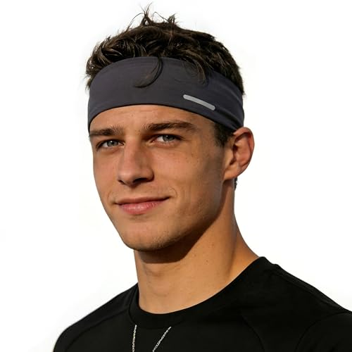 Lightweight Moisture Wicking Men's Headband - Dark Gray