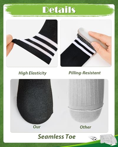 Knee High Soccer Socks for Kids - Black & White / White & Black, 3-6 Years