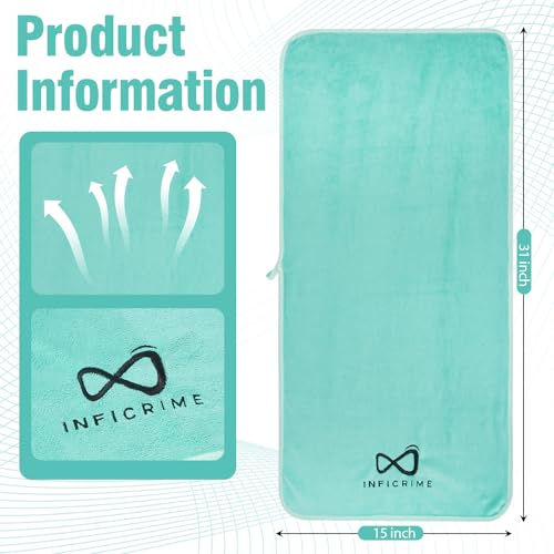 Microfiber Gym Towels 2 Pack - 15x31 Inch Grey-Green