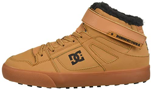 DC Unisex-Child Pure HIGH-TOP WNT EV Skate Shoe, Wheat, 6 M US Big Kid