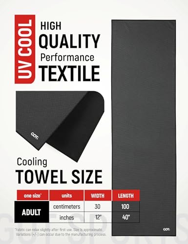 Instant Cooling Towel for Neck & Face - Black Single Pack