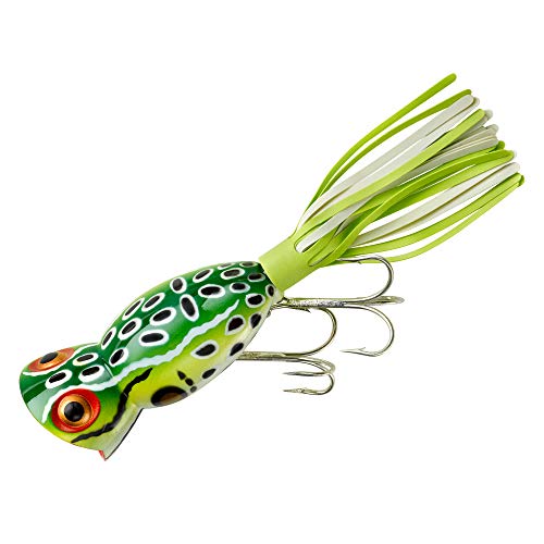 Topwater Bass Fishing Lure - Hula Popper 2 in (3/8 oz) Leopard Frog