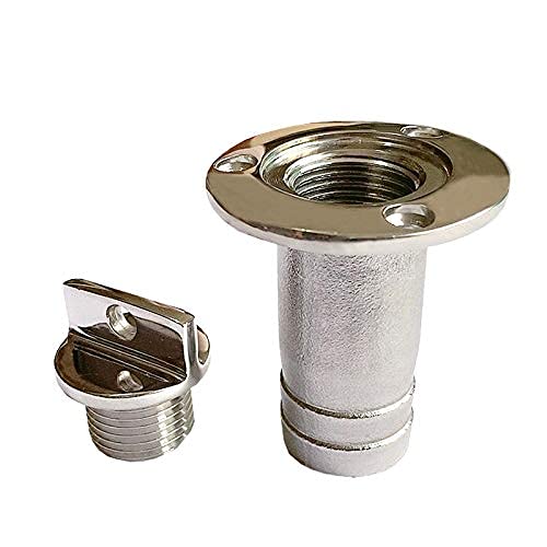 ISURE MARINE 1 Inch Stainless Steel Boat Fuel Deck Fill with Keyless Cap