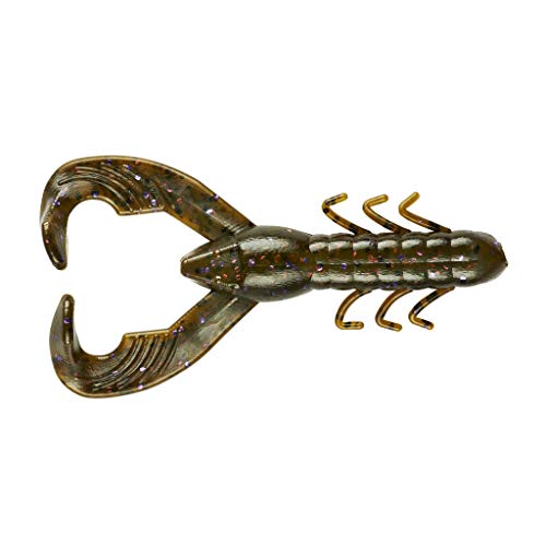 Soft Plastic Craw Bait Fishing Lure - 3.5 Inch, 8 Pack, Green Pumpkin Purple