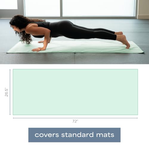 Microfiber Yoga Mat Towel - Sage Green, 26.5" x 72", Quick-Dry