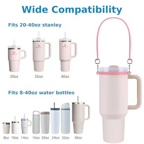 Silicone Water Bottle Sling with Strap and Boot - Pink