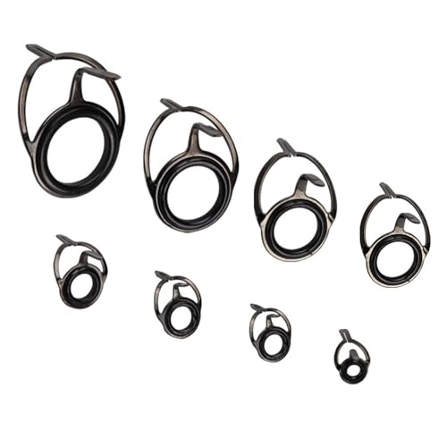8-Piece Fishing Rod Tip Repair Kit with Stainless Steel Guides