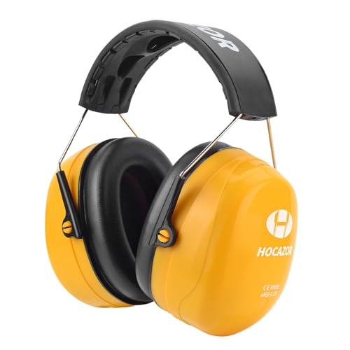 HZ012 NRR 28dB Safety Earmuffs, Deeper Ear Space Passive Hearing Protections Durable Ear Proetctors, for Woodworking, Construction, Manufacturing, Shooting - Yellow